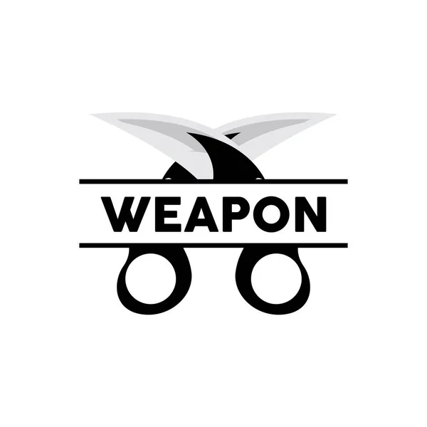 Logotipo Arma Vetor Karambit Arma Tradicional Ninja Fighting Tool Design — Vetor de Stock