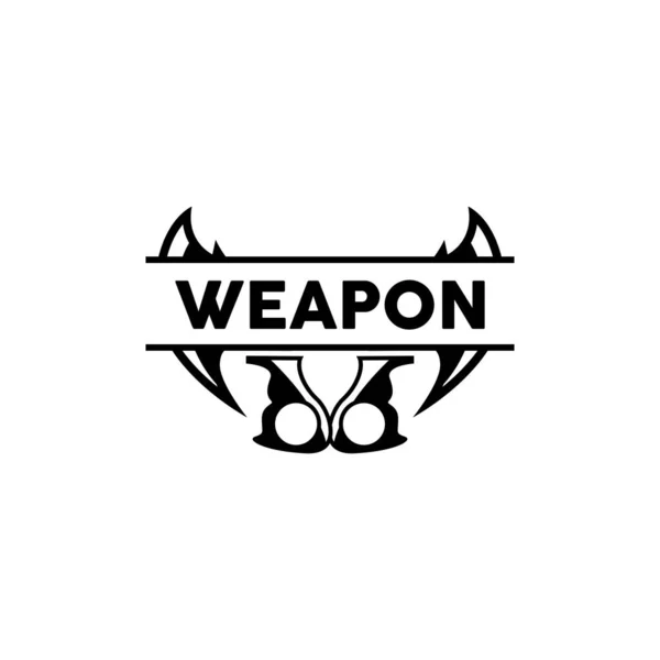 武器ロゴ 伝統的な武器Karambitベクトル 忍者戦闘ツールシンプルなデザイン シンボルアイコン イラスト — ストックベクタ