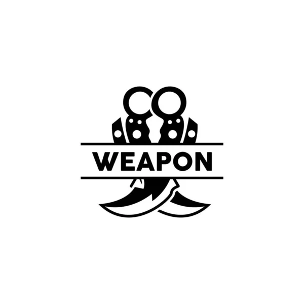 Silah Logosu Geleneksel Silah Karambit Vektörü Ninja Dövüş Aracı Basit — Stok Vektör