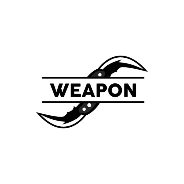 Logo Arma Vector Karambito Arma Tradicional Herramienta Lucha Ninja Diseño — Vector de stock