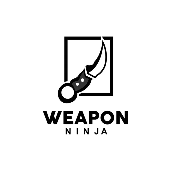 Logotipo Arma Vetor Karambit Arma Tradicional Ninja Fighting Tool Design —  Vetores de Stock