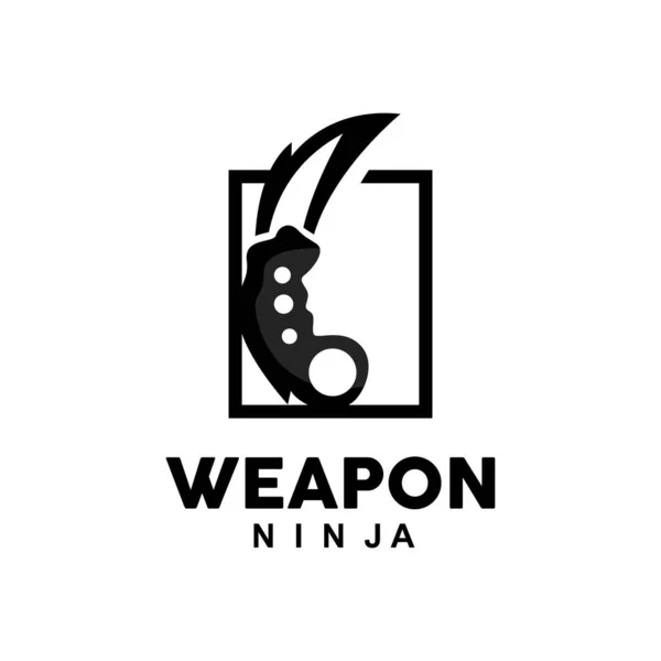 Silah Logosu Geleneksel Silah Karambit Vektörü Ninja Dövüş Aracı Basit — Stok Vektör