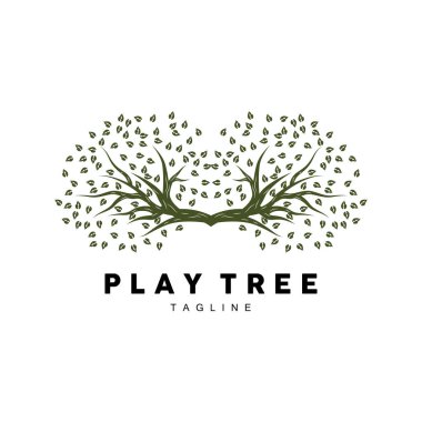 Ağaç Logosu Tasarımı, Oyun Bahçesi Vektörü, Eğitim Ağacı Simgesi