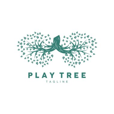 Ağaç Logosu Tasarımı, Oyun Bahçesi Vektörü, Eğitim Ağacı Simgesi