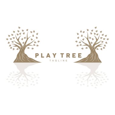 Ağaç Logosu Tasarımı, Oyun Bahçesi Vektörü, Eğitim Ağacı Simgesi