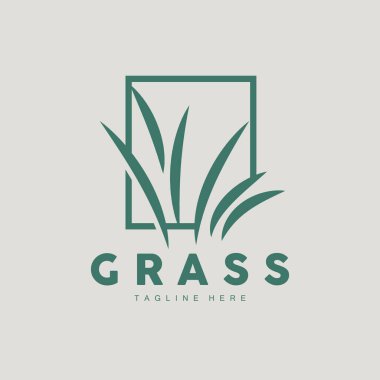 Green Grass Logo Design, Farm Landscape Illustration, Natural Scenery Vector