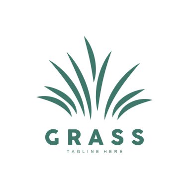Green Grass Logo Design, Farm Landscape Illustration, Natural Scenery Vector
