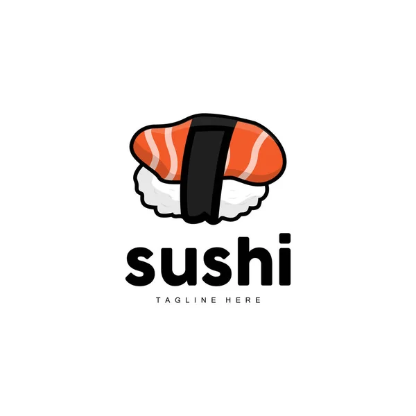 Logo Sushi Fast Food Design Giapponese Simbolo Modello Icona Vettoriale — Vettoriale Stock