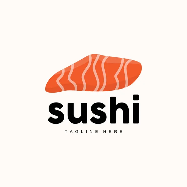 Logo Sushi Diseño Comida Rápida Japonesa Símbolo Plantilla Icono Vectorial — Vector de stock
