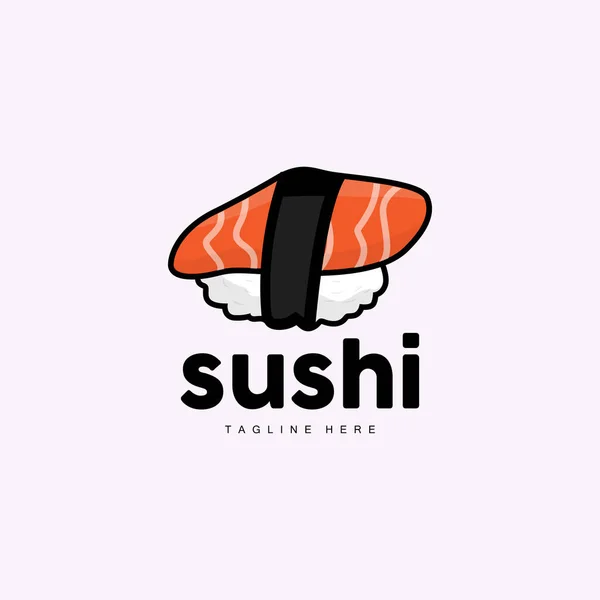 Sushi Logo Japanese Fast Food Design Vector Icon Template Symbol — стоковий вектор