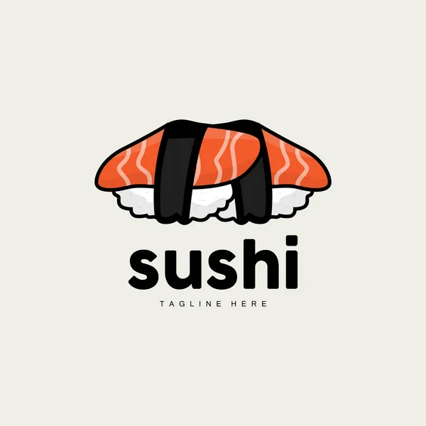 Suşi Logosu Japon Fast Food Tasarımı Vektör Simgesi Sembolü — Stok Vektör