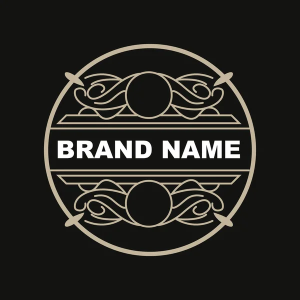 Elegante Minimalista Ornamento Logo Plantilla Adorno Lujo Decoración Boda Negocio — Archivo Imágenes Vectoriales