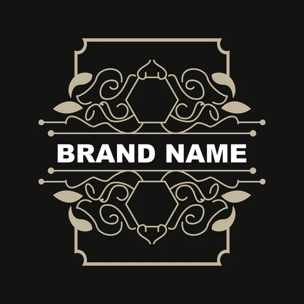 Elegante Minimalista Ornamento Logo Template Luxo Ornamento Decoração Casamento Negócios — Vetor de Stock