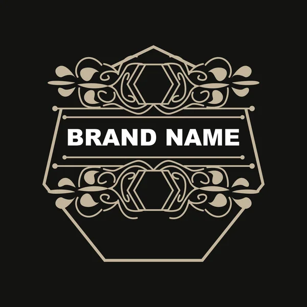 Elegante Minimalista Ornamento Logo Template Luxo Ornamento Decoração Casamento Negócios — Vetor de Stock