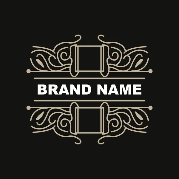 Elegant Minimalist Ornament Logo Template Luxury Ornament Wedding Decoration Business — Stock Vector