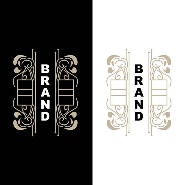 Elegantní Minimalistický Ornament Logo Šablony Luxusní Ornament Svatební Dekorace Business — Stockový vektor