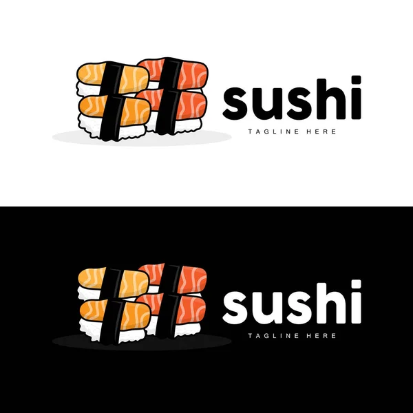 Sushi Logo Japanisches Fast Food Design Vector Icon Template Symbol — Stockvektor