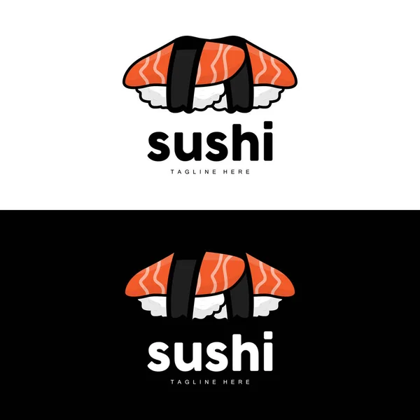 Sushi Logo Japanisches Fast Food Design Vector Icon Template Symbol — Stockvektor