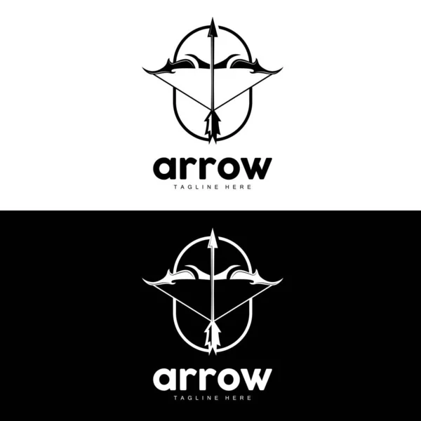 Logotipo Flecha Diseño Simple Minimalista Flecha Arco Vector Arquero Icono — Vector de stock