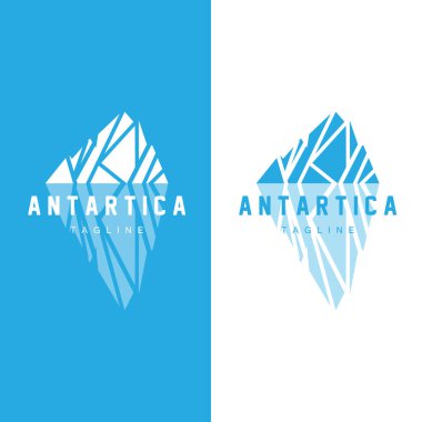 Dağ Logosu, Antarktika Iceberg Logo Tasarımı, Doğa Peyzaj Vektörü, Ürün Markası Simgesi Simgesi