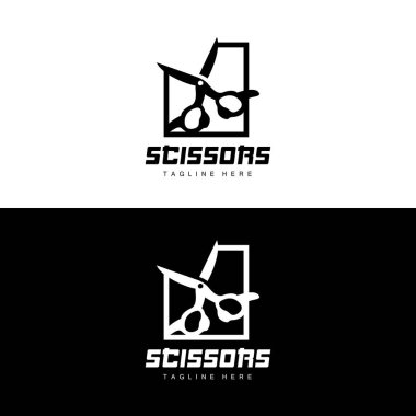 Berber aracı makas logo simgesi arkaplan sembolü