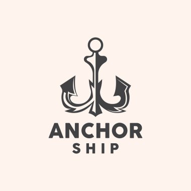 Çapa Logosu, Simgesel Tasarım, Denizcilik Gemi Vektörü, Simge Simgesi İllüstrasyonu