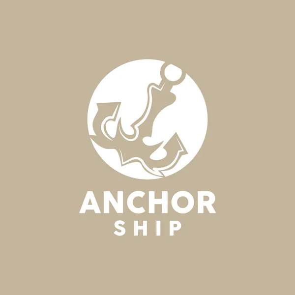 Anchor Logo Simple Elegant Design Nautical Ship Vector Icon Symbol — Stock Vector