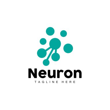 Neuron Logo Design Vector nerve cell illustration Molecular DNA health brand