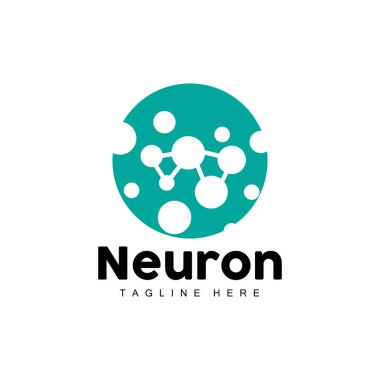 Neuron Logo Design Vector nerve cell illustration Molecular DNA health brand