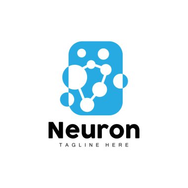 Neuron Logo Design Vector nerve cell illustration Molecular DNA health brand