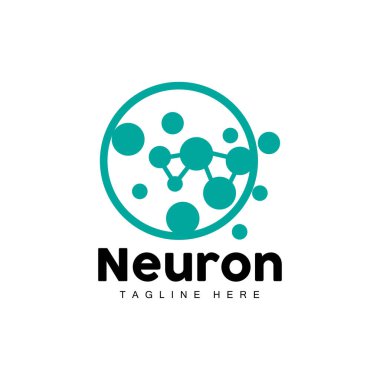 Neuron Logo Design Vector nerve cell illustration Molecular DNA health brand