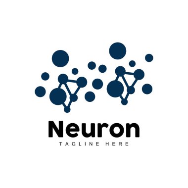 Neuron Logo Design Vector nerve cell illustration Molecular DNA health brand