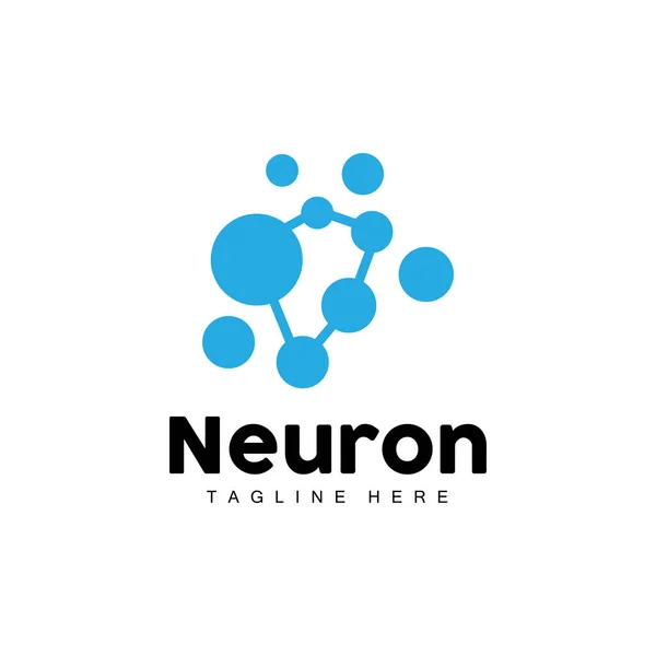 Neuron Logo Design Vector Nerve Cell Illustration Molecular Dna Health — 图库矢量图片