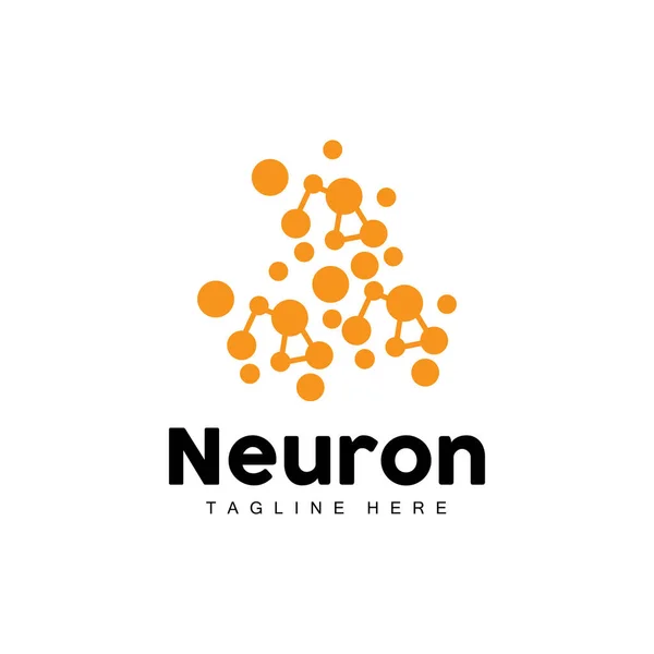 Neuron Logo Design Vector Nerve Cell Illustration Molecular Dna Health — 图库矢量图片