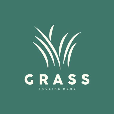 Green Grass Logo Design, Farm Landscape Illustration, Natural Scenery Vector
