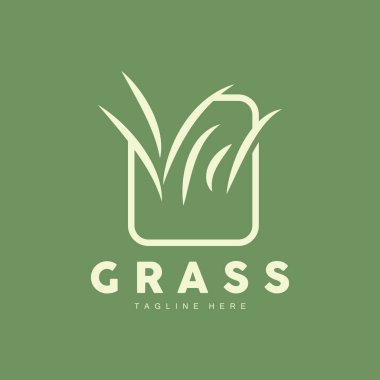 Green Grass Logo Design, Farm Landscape Illustration, Natural Scenery Vector