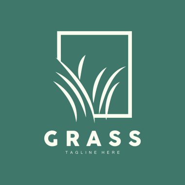 Green Grass Logo Design, Farm Landscape Illustration, Natural Scenery Vector