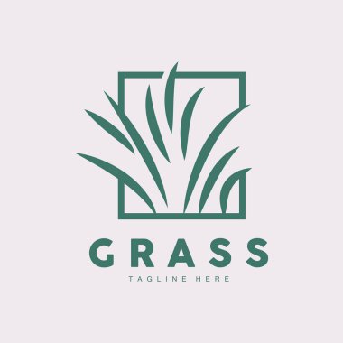 Green Grass Logo Design, Farm Landscape Illustration, Natural Scenery Vector