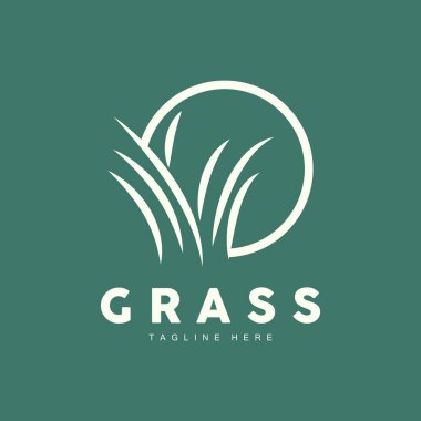 Green Grass Logo Design, Farm Landscape Illustration, Natural Scenery Vector