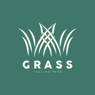 Green Grass Logo Design, Farm Landscape Illustration, Natural Scenery Vector
