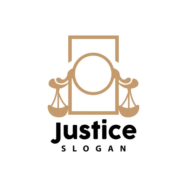 Logo Des Échelles Droit Vecteur Des Échelles Justice Conception Ligne — Image vectorielle