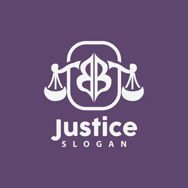 Maßstäbe Des Gesetzes Logo Maßstäbe Der Gerechtigkeit Vektor Einfache Liniengestaltung — Stockvektor
