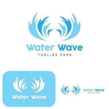 Su Dalgası Logosu, Derin Deniz Vektörü, Deniz Arkaplanı Şablonu Tasarımı