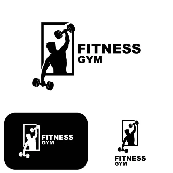 Gym Logo Fitness Logo Vector Design Geschikt Voor Fitness Sporttoestellen — Stockvector