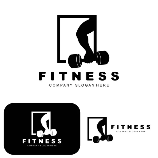 Gym Logo Fitness Logo Vector Design Alkalmas Fitness Sport Berendezések — Stock Vector