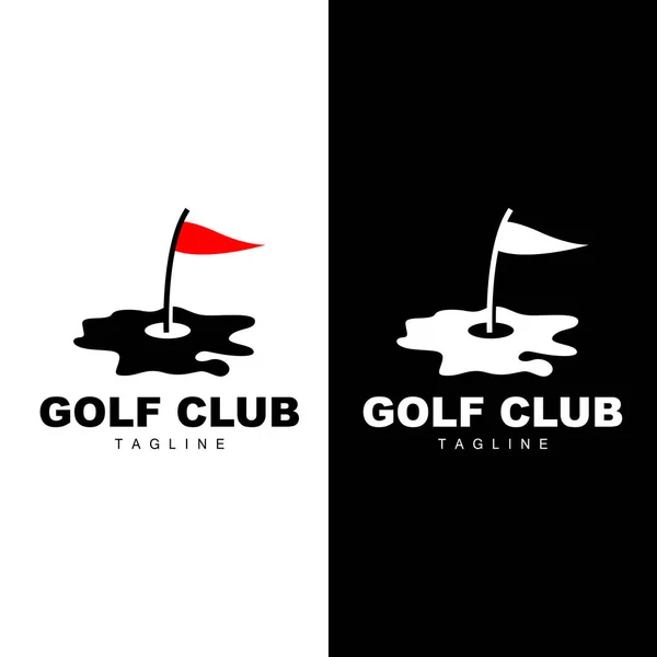 Логотип Golf Ball Vector Stick Golf Спортивные Игры Открытом Воздухе — стоковый вектор