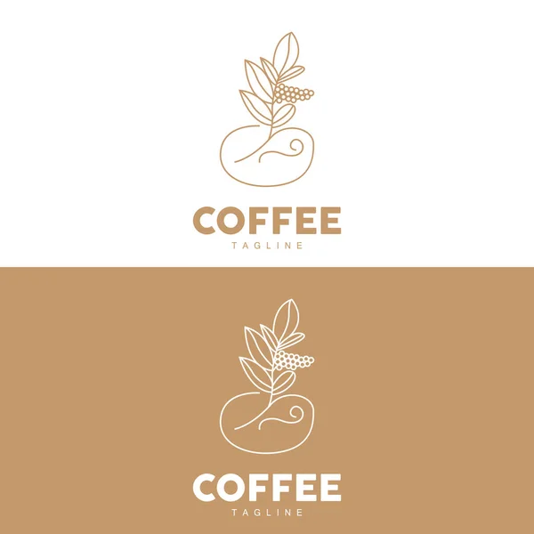 Logotipo Café Projeto Árvore Café Vetor Bebida Café Símbolo Ilustração —  Vetores de Stock