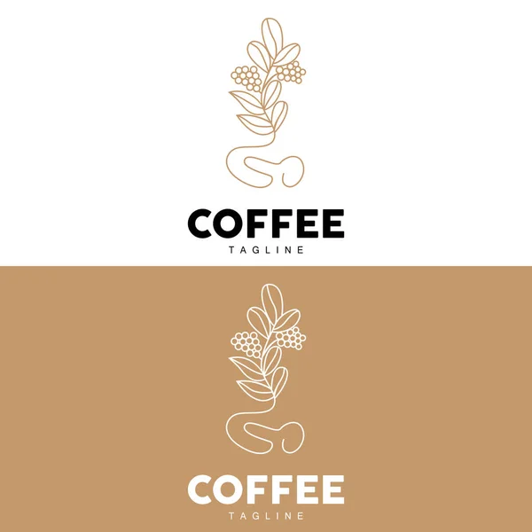 Logo Kawy Projekt Drzewa Kawowego Kawiarnia Drink Vector Symbol Ilustracji — Wektor stockowy