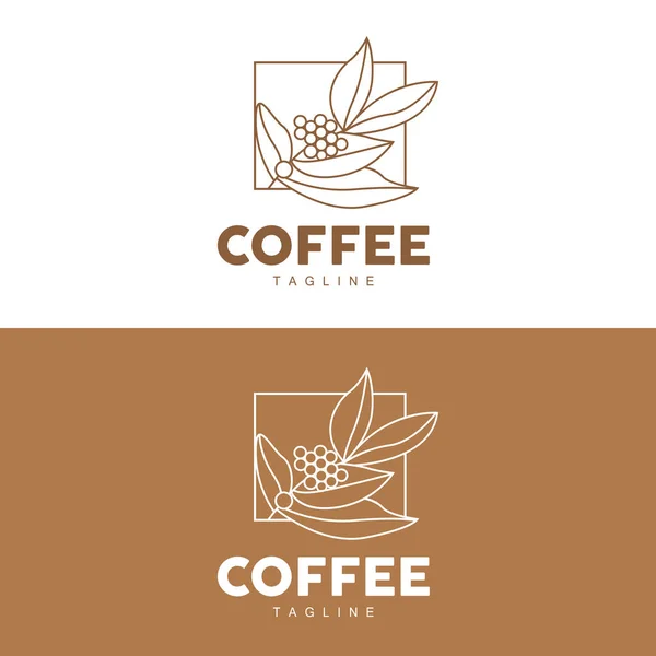 Логотип Кофе Дизайн Кофейного Дерева Вектор Напитков Кафе Символ Иконки — стоковый вектор