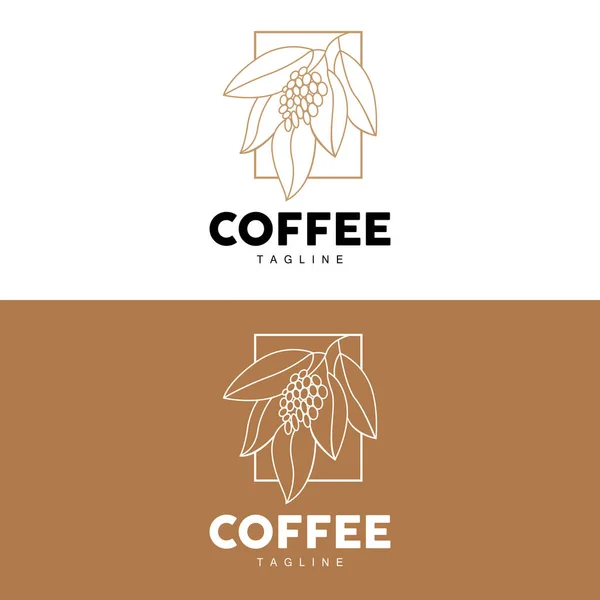 Logotipo Café Projeto Árvore Café Vetor Bebida Café Símbolo Ilustração — Vetor de Stock